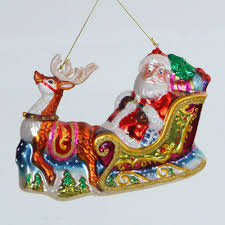 Use it as an outline for some creative writing, or as a background shape for a scrapbook or. Beautiful Glass Santa Claus Sleigh Reindeer Ornament By Sterling 4 1 2
