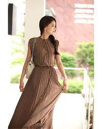 楽天市場 ノースリーブ マキシ丈 ワンピース レビュー記載で送料無料 ドレス レディース フリー 無地 プリーツ ブラック 黒 黒色 ブラウン 茶色 茶 グレー 灰色 ファッション 結婚式 ウエスト 切り替え エレガントワンピース ドレス 結婚式 二次会 新 ワンピース