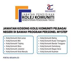 Jawatan Kosong Kerajaan Terkini Berminat Jawatan Pensyarah Pembantu Pensyarah Dan Lain Lain Jawatan Di Cawangan Kolej Komuniti Serta Bidang Bidang Yang Bersesuaian Dengan Pemohon Sila Mohon Segera Jawatan Kosong Kolej Komuniti