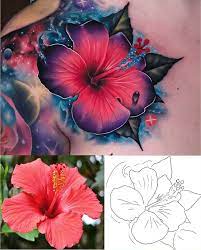 From Basic Hibiscus To Space Flower Done With Eternalink Fkirons Stencilstuff Fy Realistic Flower Tattoo Flower Tattoo Shoulder Tattoos For Women Flowers