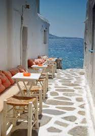mykonos greece seaside cafe greece photos mykonos