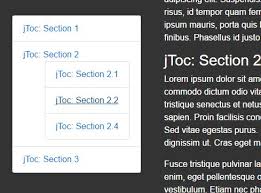 Easy Table Of Contents Generator With Jquery Jtoc Jquery Table Of Contents Simple Table