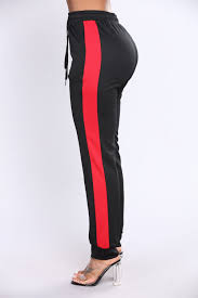 Black And Red Joggers Womens Pin On Style
