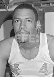 Madrid, 10-8-1983.- El jugador del Real Madrid, Wayne Robinson, durante la  presentación del equipo para la temporada 1983-84