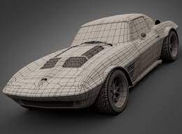 1964 grandsport corvette sports car 3d model max obj 3ds lwo lw lws mtl 3 3d model car 3d model model