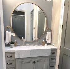 Circal Gold Leaf Large Round Mirror Small Master Bath Round Mirror Bathroom Bathroom Design