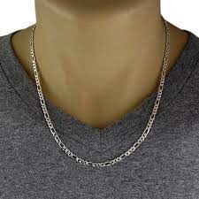Men S 925 Sterling Silver Figaro Chain Necklace 100 Etsy In 2021 Mens Chain Necklace Chain Necklace Chain Link Necklace