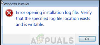 How To Fix Error Opening Installation Log File Appuals Com