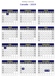 School Holidays 2019 For Canada Calendar Printables Holiday Calendar Holiday Calendar Printable