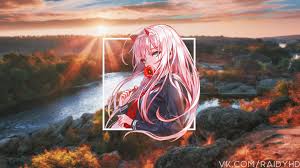 Fate/stay night anime illustration, minimalism, texture, black background. Anime Anime Girls Picture In Picture Zero Two Zero Two Darling In The Franxx Darling In The Franxx 1080p Wallpa Hd Anime Wallpapers Anime Wallpaper Anime