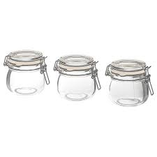 Korken Jar With Lid Clear Glass Height 2 Diameter 2 Ikea Food Storage Organization Glass Jars Jar