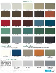 Metal Roofing Colors Chart