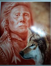 Portrait Indien, Malerei von David Fiori