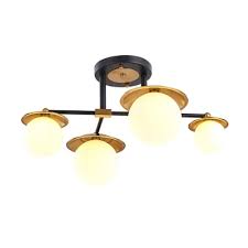 Sleek and contemporary, the calypso collection is decorated with cascading crystal clear smooth glass balls and teardrops that. Black And Brass Modern Semi Flush Single Globe 6 Inch Ceiling Light Mid Century Light Home Living Chandeliers Pendant Lights Vadel Com