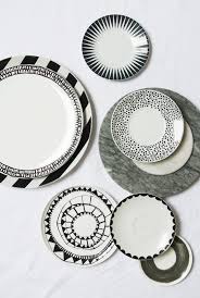Black And White Dinnerware My Attic A Happy Home Black And White Dishes Ceramics Black And White Plates