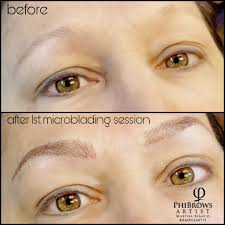 Microblading is the process of delicately implanting pigment beneath the surface of the skin by using sterile, disposable, tiny hand needles to create the appearance of hair strokes. After The First Microblading Session Emphasizing The Natural Microblading Hairstrokes Featherbrows Mic Permanent Eyebrows Microblading Permanent Makeup