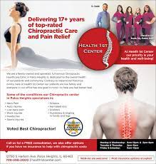 We combine medicine, chiropractic care, and massage therapy for a complete healing . Thursday August 23 2018 Ad Health 1st Center Chicago Tribune
