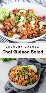 Famous Crunchy Cashew Thai Quinoa Salad Vegan Gluten Free Mealprep Quinoa Recipes Salad Saladrecipes Th Vegetarian Recipes Quinoa Salad Salad Recipes