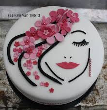 Birthday Cakes For Ladies Pictures Lady Taart Cake Art Taart Cake Taart Marsepein Taart