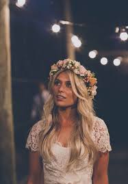 Maybe you would like to learn more about one of these? Good Crown If Lighter Color Flowers Are What S Available I Like This Look Boho Wedding Hair Wedding Hairstyles Boho Wedding