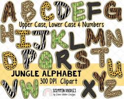 Print out the letters you need to spell out your class name or topic title, or post around your classroom as a handy alphabet writing aid. Jungle Letters Etsy