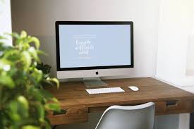 Friends Waffles Work Desktop Background Imac Mockup Desk Mockup Free Psd