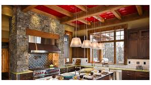 red tin ceiling tiles add a punch of
