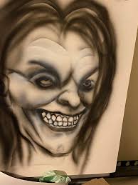 Last airbrushed piece for 2018. I guess Halloween would have been a better  time to do this one, but whatever. It was cool to do. Sorry about my  reflection in the Clear