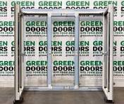 Grey Aluminium Casement window | Green doors