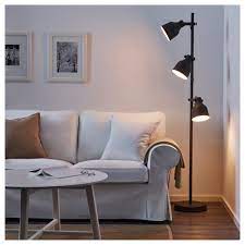 hektar floor lamp w 3 spots and led bulbs dark gray ikea in 2021 ikea floor lamp hektar floor lamp ikea hektar