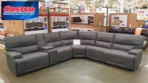 This clean modern sectional, comes in a sophisticated light grey chenille fabric and silver nail heads with soft comfortable seats and sinuous spring suspension. Costco Sofas Couches Sectionals Armchairs Home Furniture Shop With Me Shopping Store Walk Through Youtube