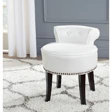 Safavieh Georgia White Poly Cotton Vanity Stool Mcr4546t The Home Depot Vanity Seat Bathroom Vanity Chair Vanity Stool