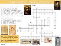 15% off with code zazpartyplan. Leonardo Da Vinci Crossword 2 Sheet Starter Activity Keywords Cover Famous Scientist Teaching Resources