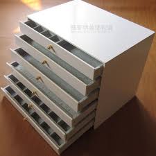 抽屉式戒指项链收纳盒绒布手镯耳环珠宝箱展示道具饰品架首饰
