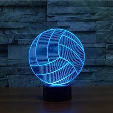 The Volleyball 3d Led Lamp Creates An Optical Illusion That Tricks The Eyes Light Up Your Lives With Lam 3d Illusion Lamp Volleyball Wallpaper Volleyball Room
