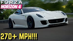In august 2011, evo uk conducted a direct head to head comparison of lexus lfa and ferrari 599 gto, which mainly consisted of driving in the mountains of scottish highlands. Forza Horizon 4 270 Mph Ferrari 599xx Setup Youtube