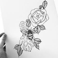 Bees Please Illustrator Illustration Design Sketch Drawing Draw Ink Thedesigntip Linework Dot Tattoo Sleeve Designs Line Art Tattoos Flower Sketches