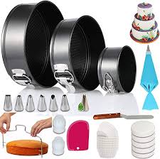 Amazon Com 100 Pcs Cake Pan Set For Beginner Springform Pan Set Of 3 Round Baking Pans 4 7 8 Inch Non Stick Cheesecake Pan Cake Pan Set Oven Bakeware