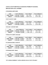 4.4.2 keperluan latihan pembantu makmal a. Jadual Waktu Bertugas Rasmi Bagi Pembantu Makmal Smk Matang Jaya