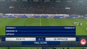 Sofascore also provides the best way to follow the live score of this. Live Paok Olympiakos 3 1 Teliko
