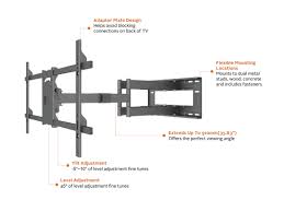Tv mounts that slide side to side. M Universal Long Reach Arm 910mm Hd Dual Multibrackets