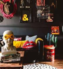 More of the cheerful color scheme works its way into the family room of this eclectic home with its sunny yellow. Eclectic Decor Style The Design Salad Funky Eclectic Decor Dark Living Rooms Eclectic Decor Vintage