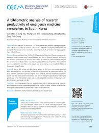 List the serious… what can we help you find? Pdf A Bibliometric Analysis Of Research Productivity Of Emergency Medicine Researchers In South Korea