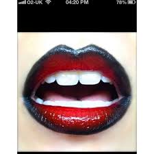 Black And Red Lipstick Ombre Lip Art Tutorial Red Black Ombre Lips Liked On Polyvore Featuring Beauty Products And Makeup With Images Gradient Lips Black Lips Makeup Lip Art Makeup