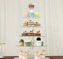 6-Tier Acrylic Round Cupcake Stand 22" Clear - Heavy Duty Easy To Assemble  Dessert Tower Holder Pastry Display with Film Sheets for Weddings & Parties
