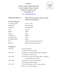 Itulah beberapa contoh curriculum vitae dalam bahasa inggris yang saya sadur dari berbagai sumber, semoga bermanfaat untuk kamu yang membutuhkan contoh resume yang baik untuk melamar pekerjaan di. Doc Contoh Resume Dlm B Zamirul Syafiq Academia Edu