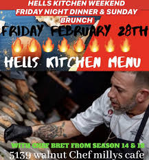 According to hell's kitchen executive producers arthur smith and kent weed, showing a competitive streak can't hurt. Hells Kitchen Weekend At Chef Millys Cafe With Chef Bret Season 14 18 28 Feb 2020