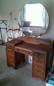 This is very similar to my antique dresser. 1940s Bedroom Furniture Styles 024 Vintage Mirror Vanity Dresser Waterfall Style 1940s In 2020 Dresser With Dresser With Mirror Antique Vanity Furniture Styles