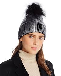 Shop our site in your selected currency and you will see your complete order total, including shipping fees, customs tariffs and taxes when you're in checkout. Jocelyn Fox Fur Pom Pom Metallic Beanie In Gunmetal Modesens