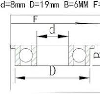 10pcs Flange Ball Bearing F698ZZ 8-19-6-22mm Metric Flanged Bearing Set